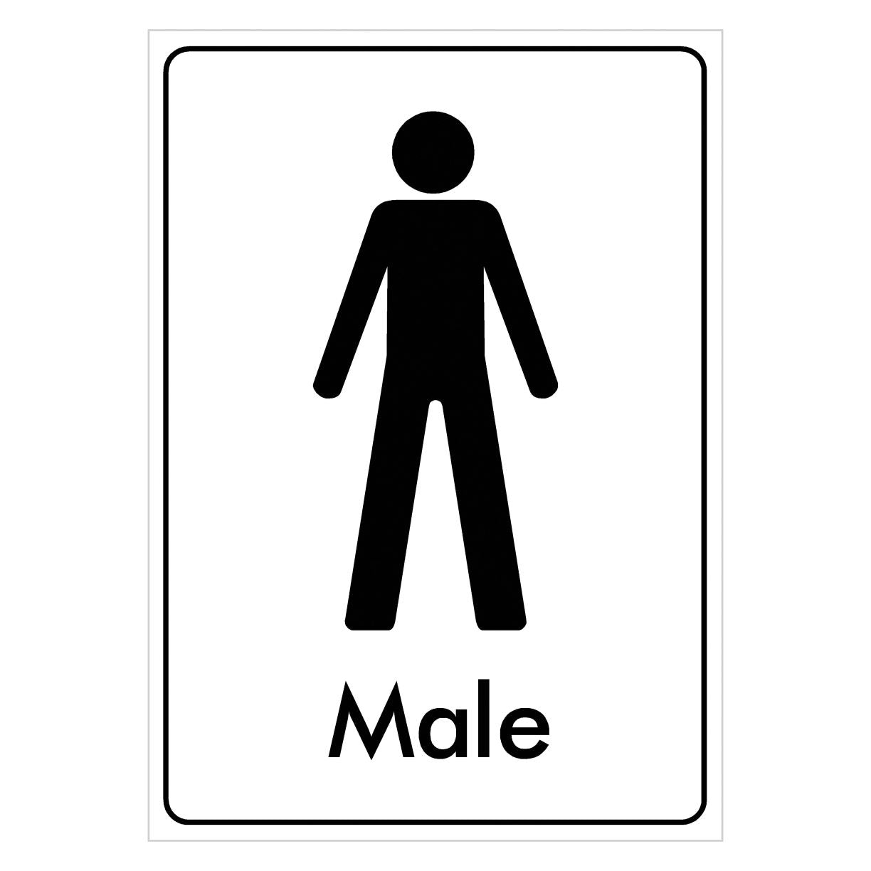 Male White Toilet Sign