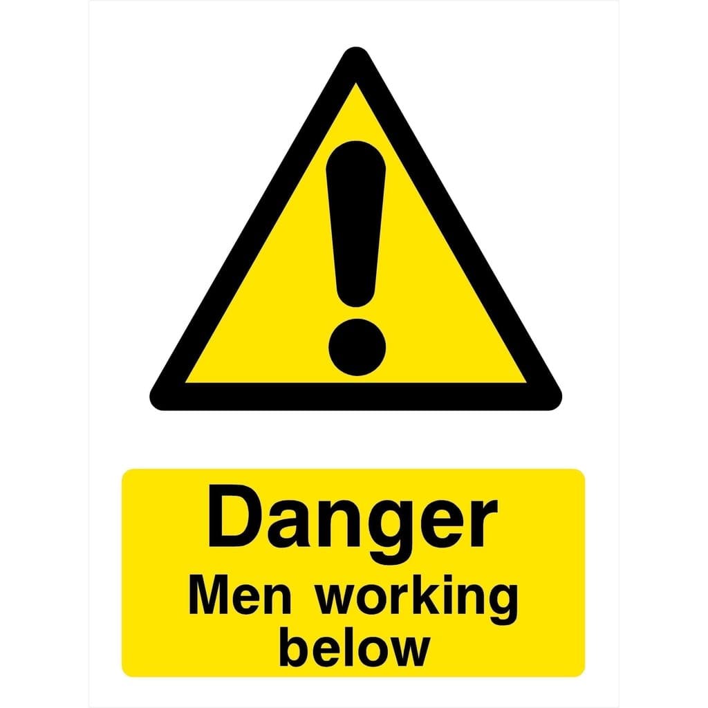 Men Working Below Sign