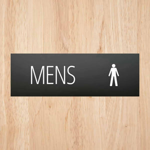 Mens Toilet Door Sign Midnight Black Landscape