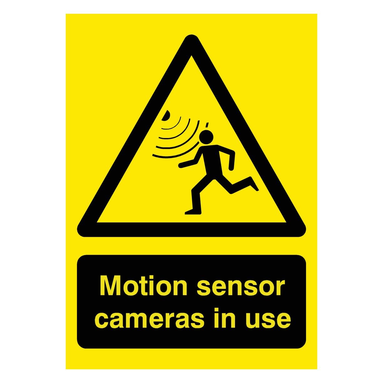 Motion Sensor Cameras Yellow Sign