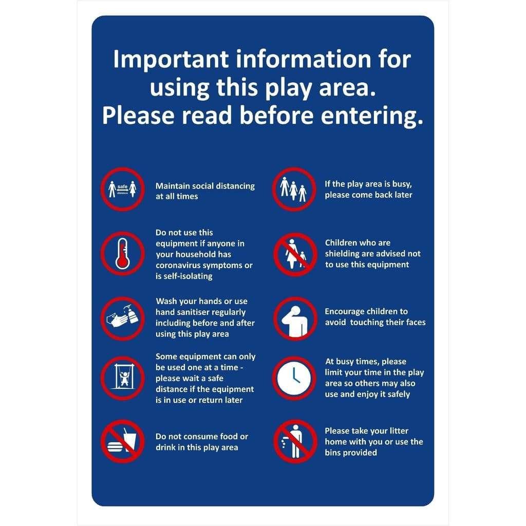 Multi Purpose Social Distancing Play Area Sign