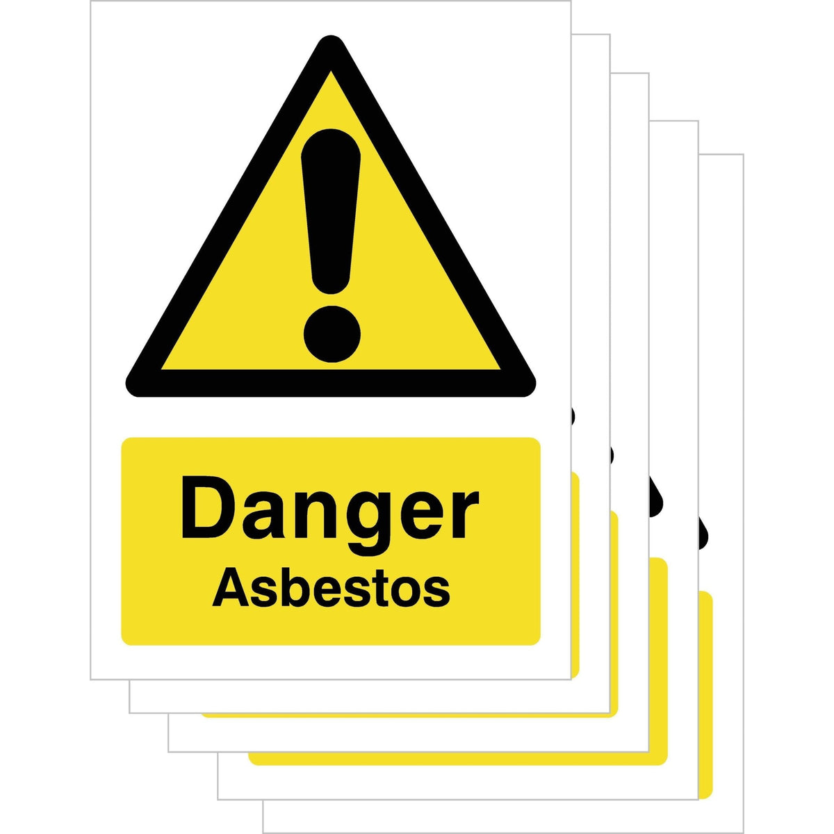 Multipack Asbestos Warning Sign 5 Pack