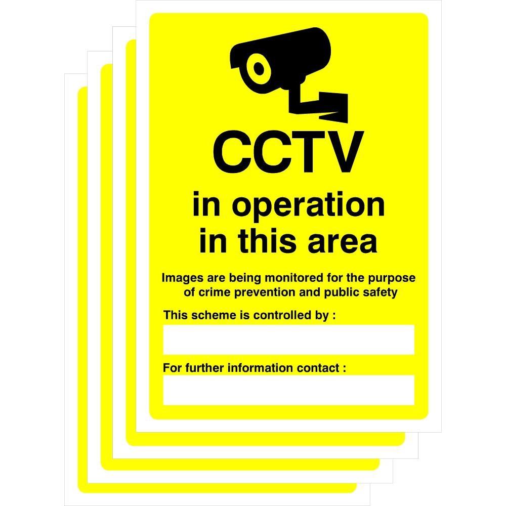 Multipack CCTV In Operation In Area Sign | 5 PACK