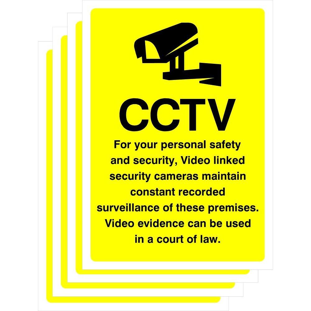 Multipack CCTV Security Sign | 5 Pack