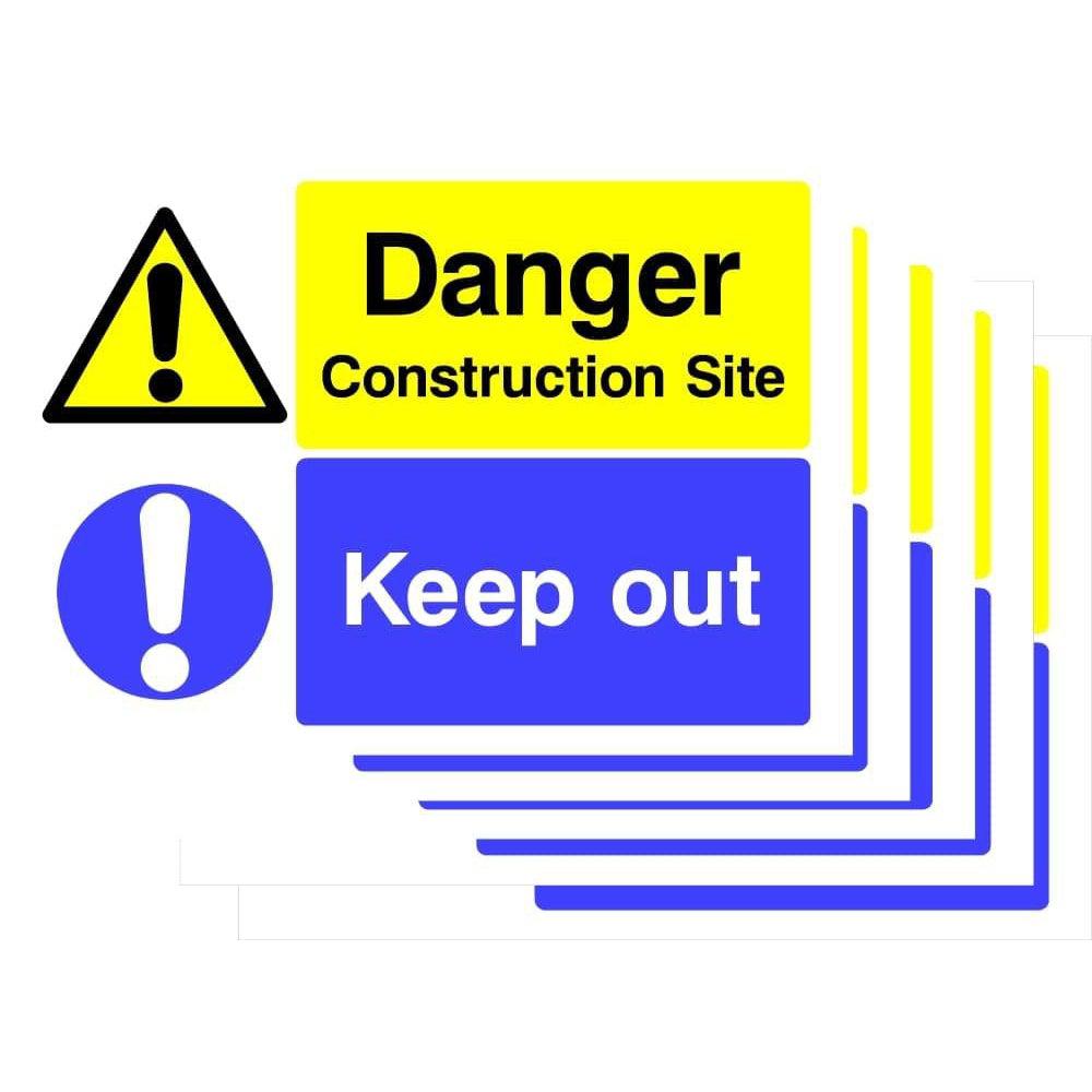 Multipack Construction Site Keep Out Sign | 5 Pack