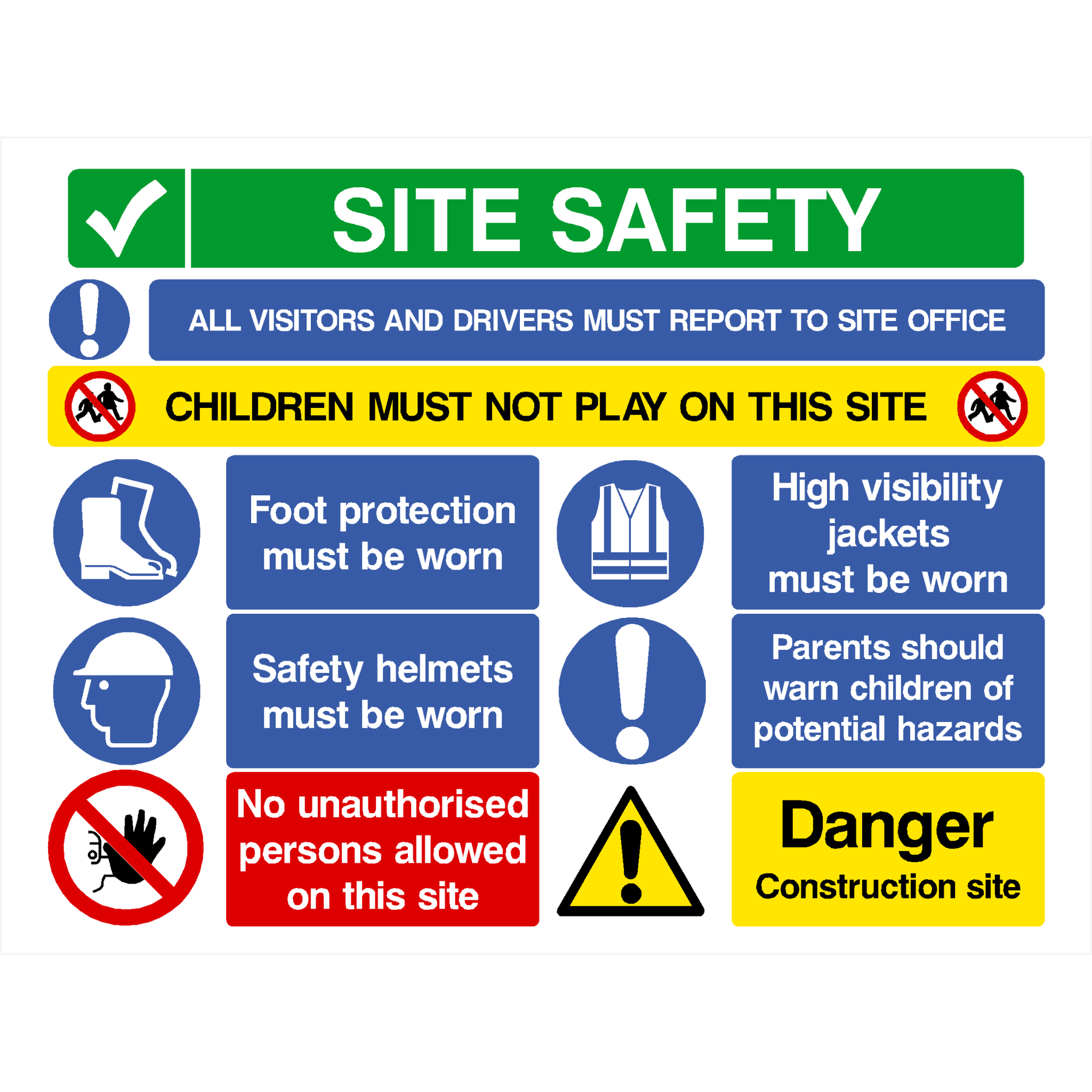 Multipack D Site Safety Sign 400 x 300mm 50 Pack