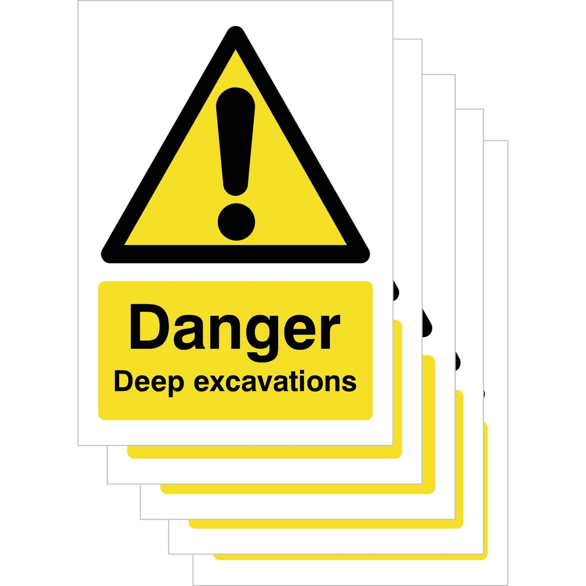 Multipack Deep Excavations Sign 400 x 300mm 5 Pack