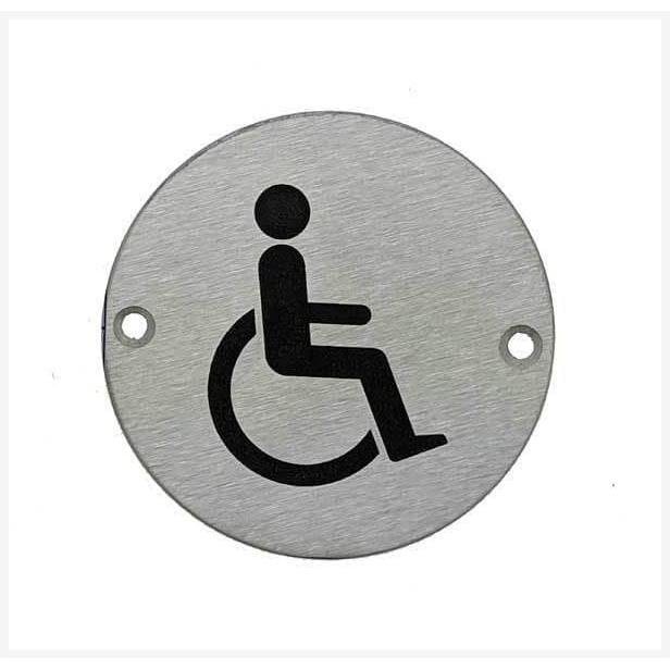 Multipack Disabled Toilet Sign in Stainless Steel 10 Pack