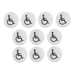 Multipack Disabled Toilet Sign in Stainless Steel 10 Pack