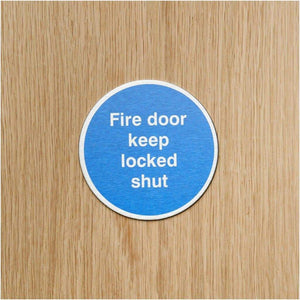 Multipack Fire Door Keep Locked Shut Sign Stainless Steel 10pk