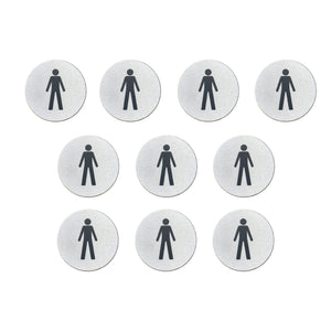 Multipack Male Toilet Sign Stainless Steel 10 Pack