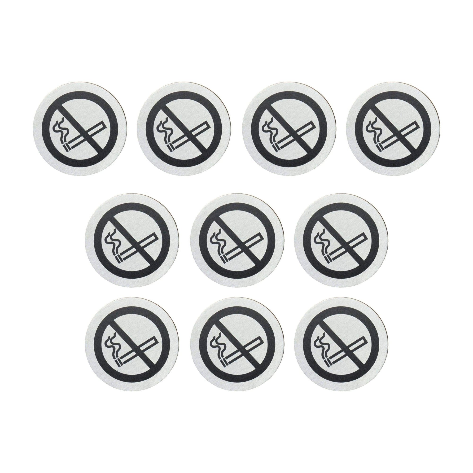 Multipack No Smoking Sign in Stainless Steel 10 Pack