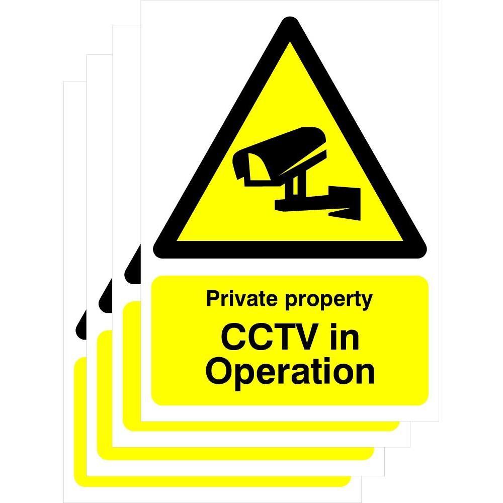 Multipack Private Property CCTV In Operation Sign | 5 Pack