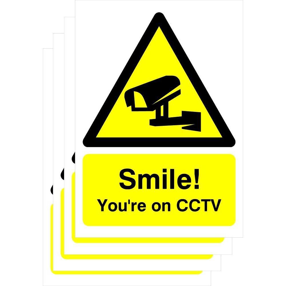 Multipack Smile You're On CCTV Sign | 5 Pack