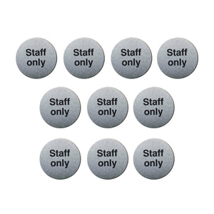 Multipack Staff Only Door Sign in Stainless Steel 10 Pack