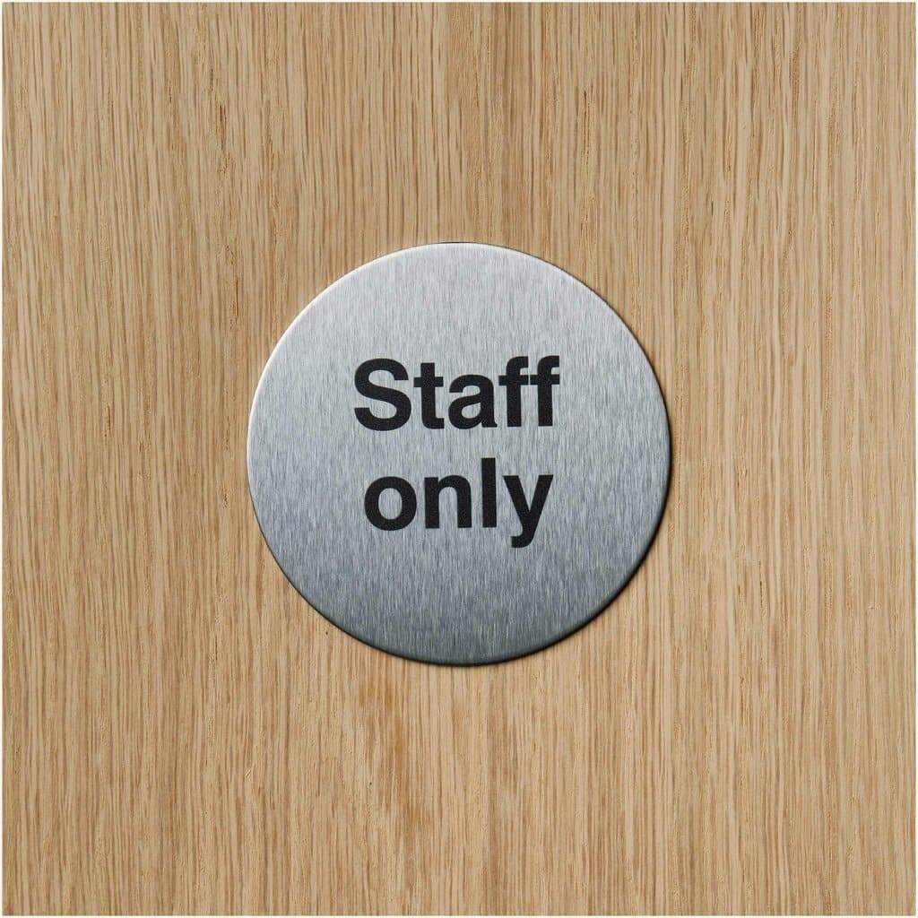 Multipack Staff Only Door Sign in Stainless Steel 10 Pack