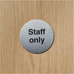 Multipack Staff Only Door Sign in Stainless Steel 10 Pack