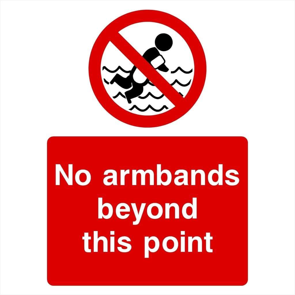 No Armbands Beyond This Point Sign