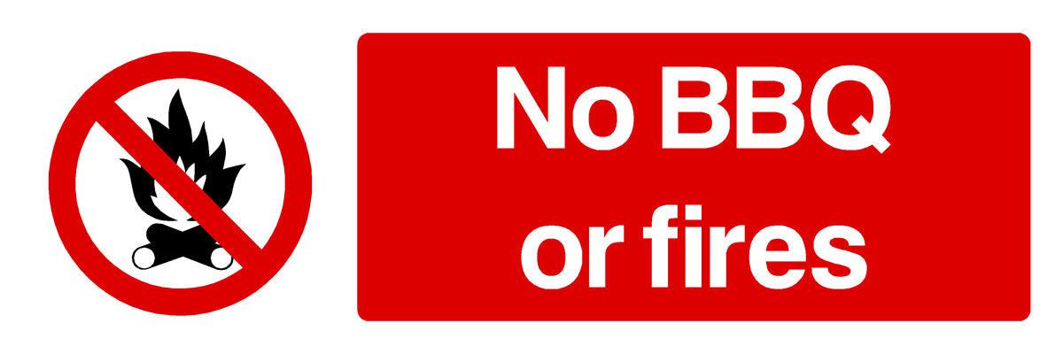 No BBQ Or Fires Sign Landscape