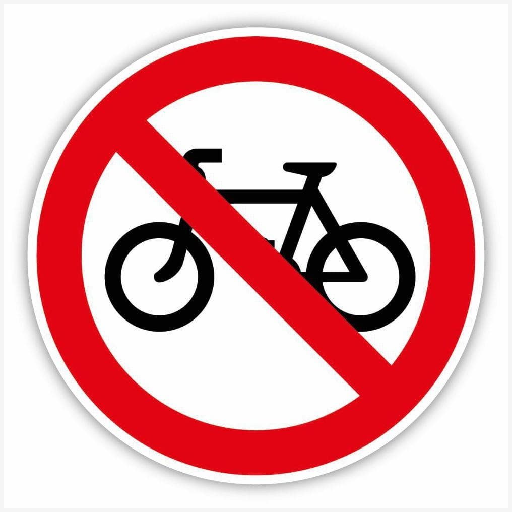 No Cyclists Waymarker sign