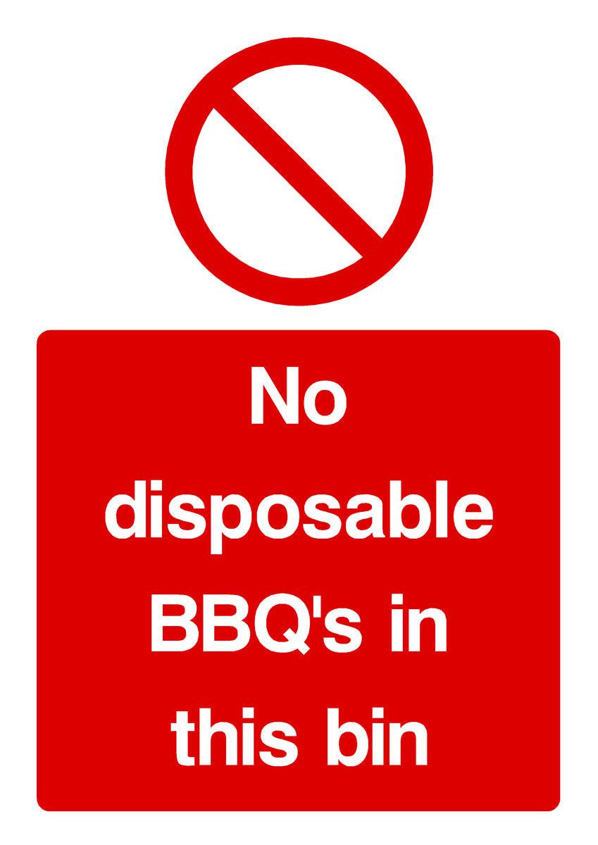 No Disposable BBQ's In This Bin Sign