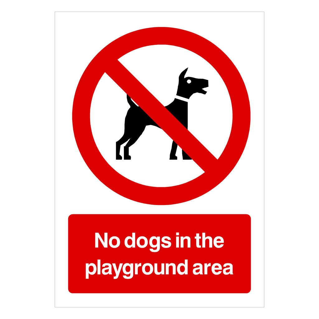 No Dogs in the Playground Area Sign