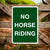 No Horse Riding Sign Portrait