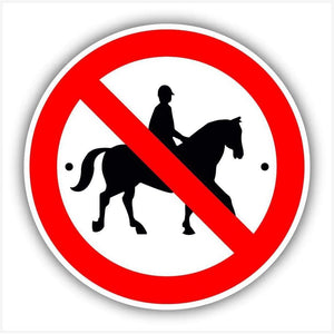 No Horses Waymarker sign