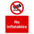 No Inflatables Sign