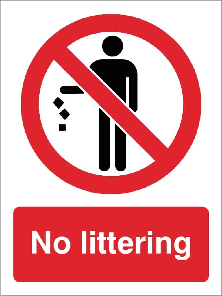 No Littering Sign