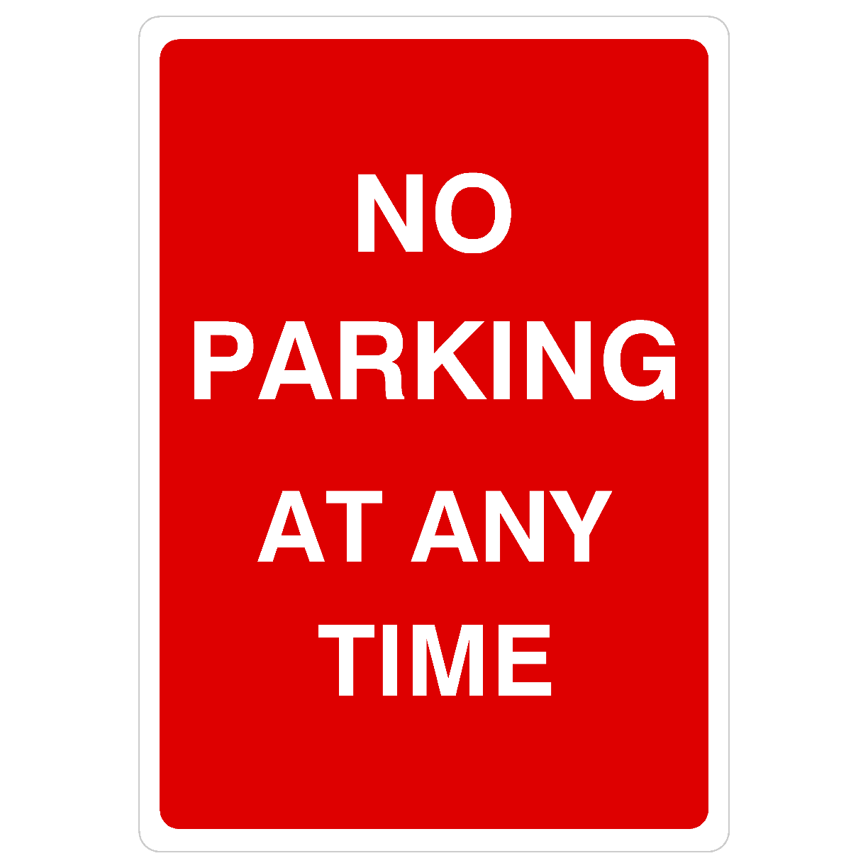 No Parking At Any Time Sign