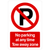 No Parking At Any Time Tow Zone P Sign Portrait