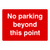 No Parking Beyond This Point Sign