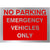 No Parking Emergency Vehicles Only Sign Silver