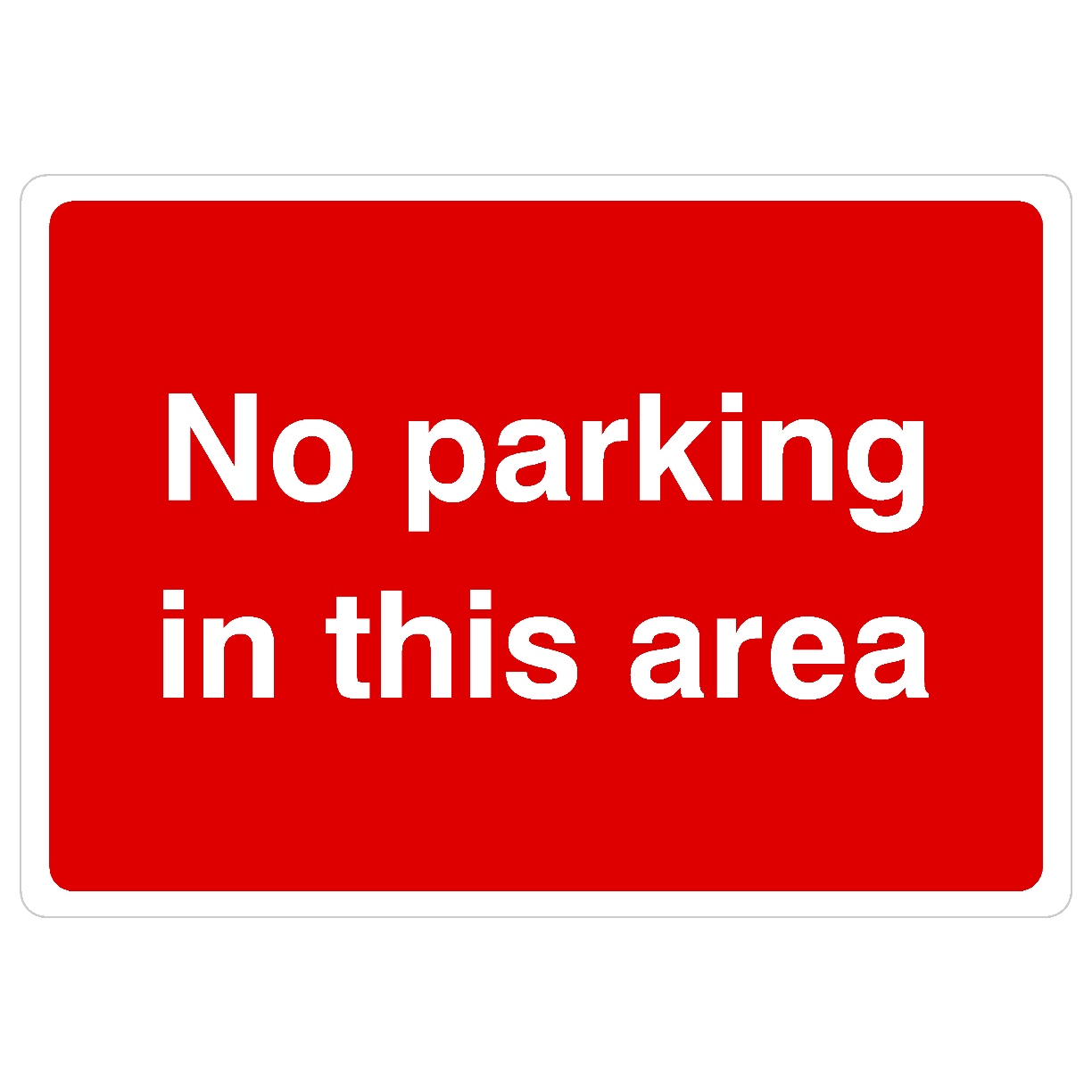 No Parking In This Area Sign