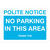 No Parking In This Area Sign in Bright Blue