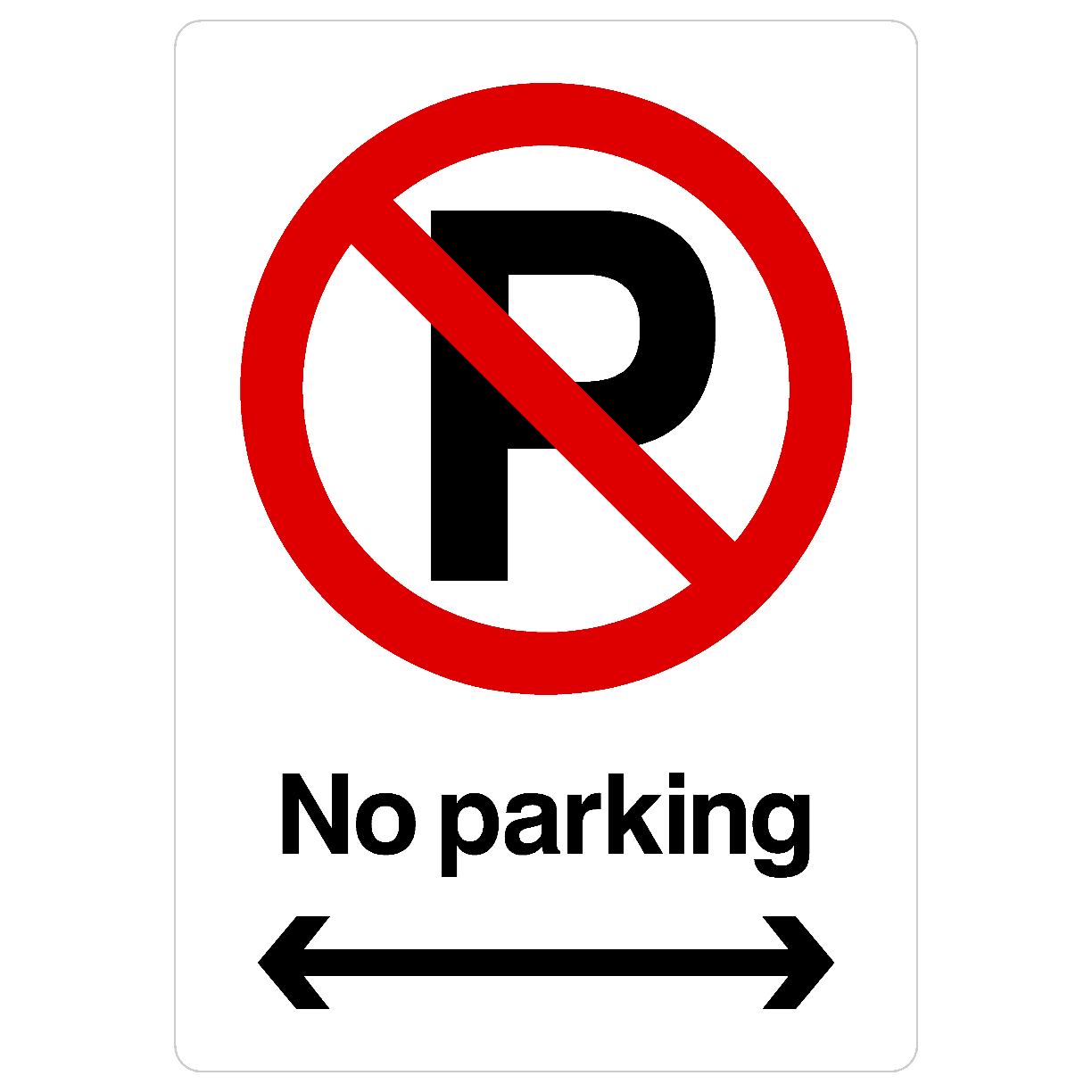 No Parking Left And Right Arrow Prohibition P Sign Portrait