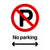 No Parking Left And Right Arrow Prohibition P Sign Portrait