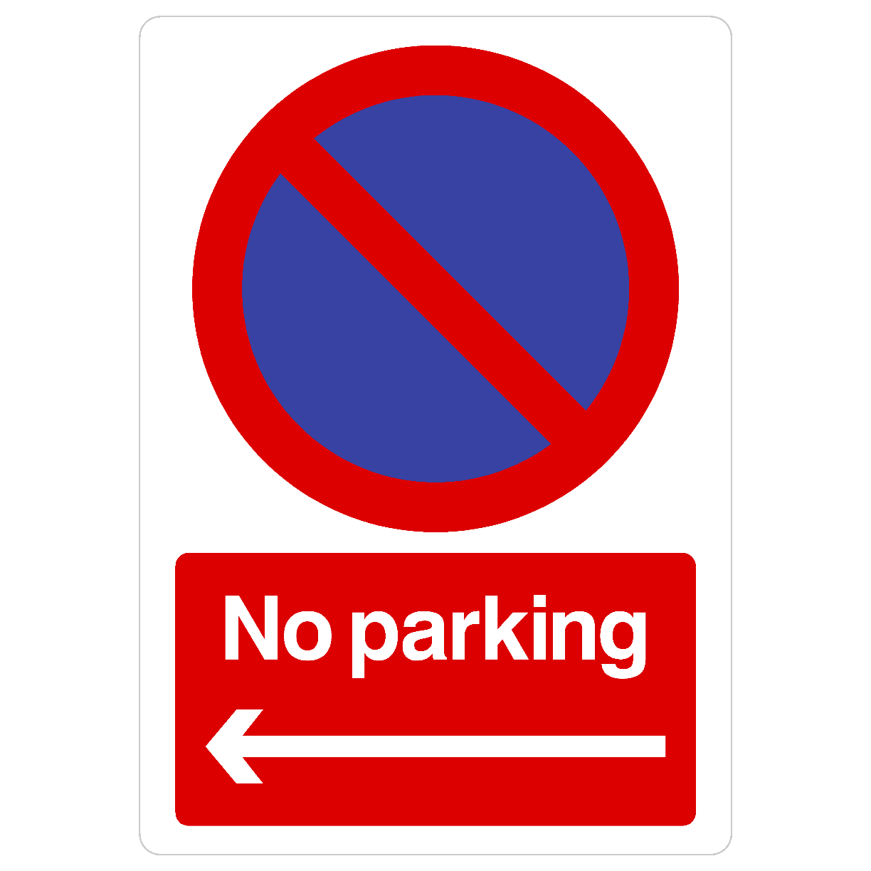 No Parking Left Arrow At Any Time Sign Portrait