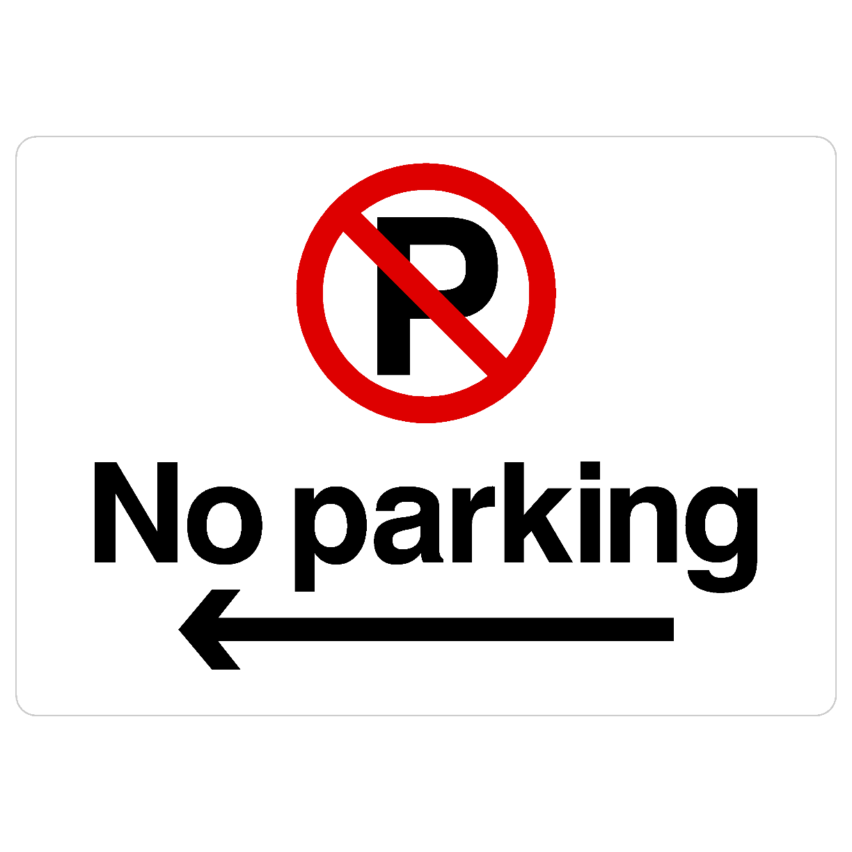 No Parking Left Arrow Prohibition P Sign Landscape