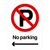 No Parking Left Arrow Prohibition P Sign Portrait