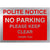 No Parking Please Keep Clear Sign in Brushed Silver