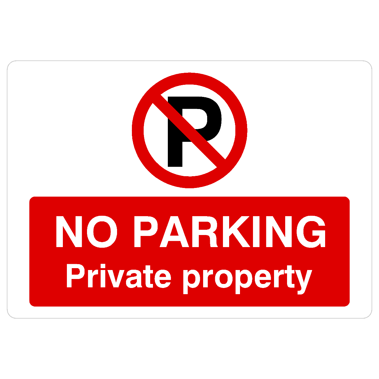 No Parking Private Property P Sign Landscape