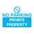 No Parking Private Property Sign in Bright Blue