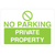 No Parking Private Property Sign in Bright Green