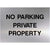 No Parking Private Property Sign in Brushed Silver