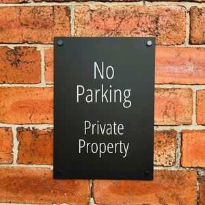 No Parking Private Property Sign Midnight Black