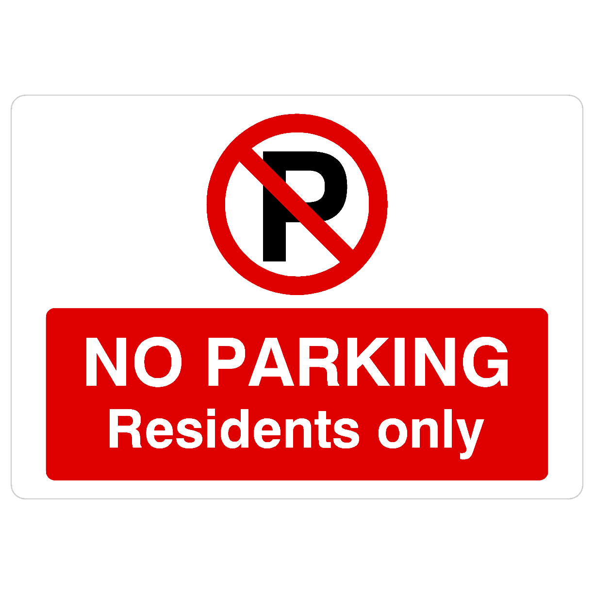 No Parking Residents Only P Sign Landscape