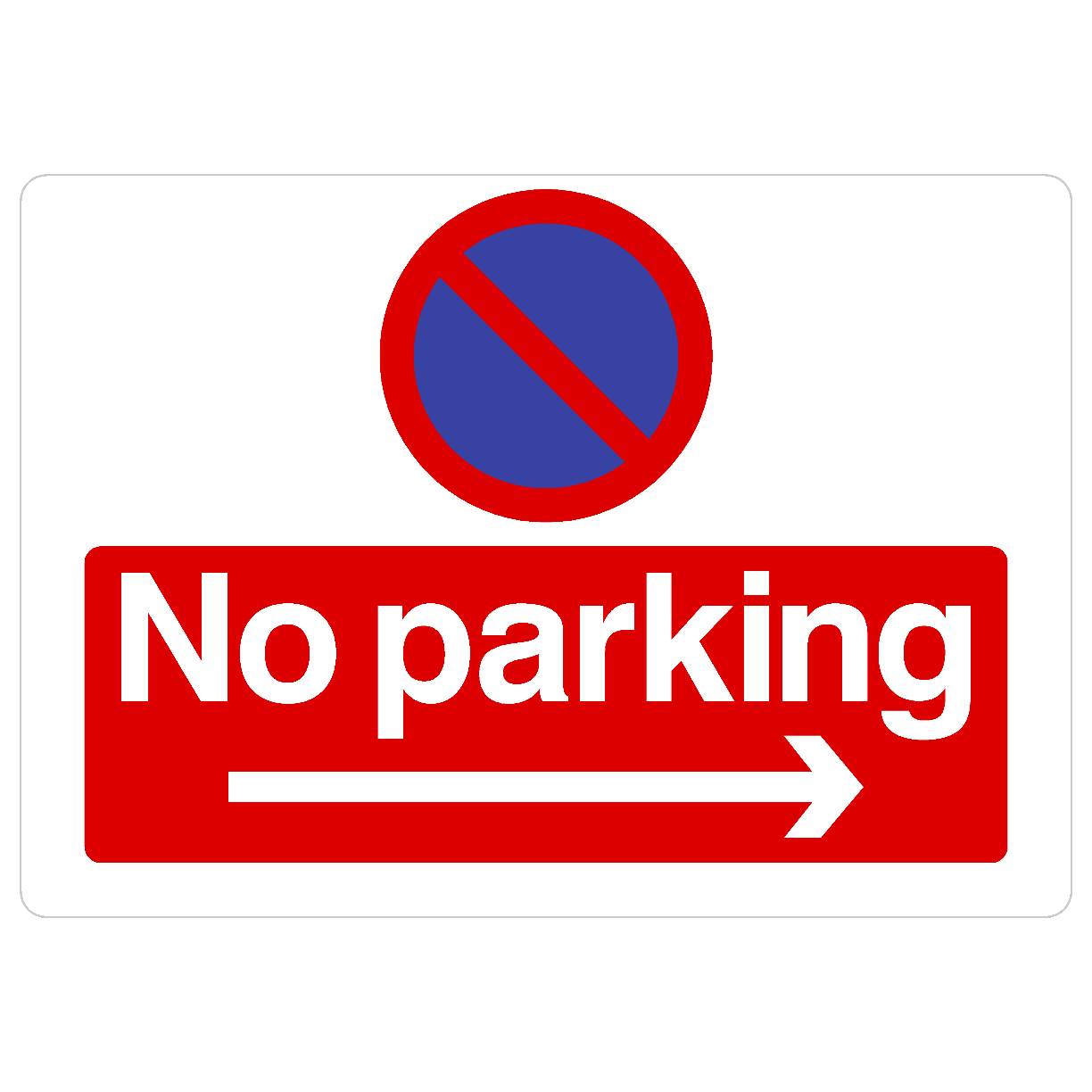 No Parking Right Arrow At Any Time Sign Landscape