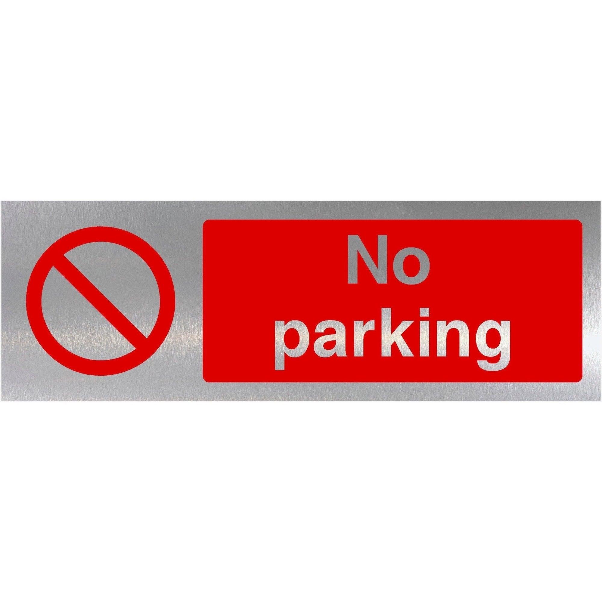 No Parking Sign Brushed Silver Landscape